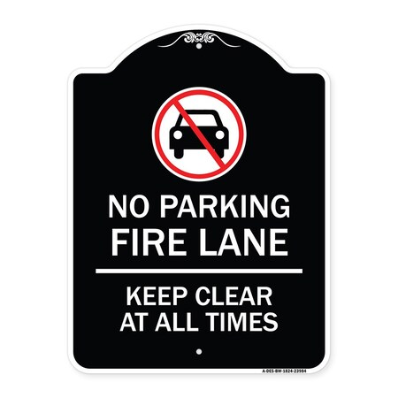 Fire Lane Keep Clear At All Times With Graphic Heavy-Gauge Aluminum Architectural Sign